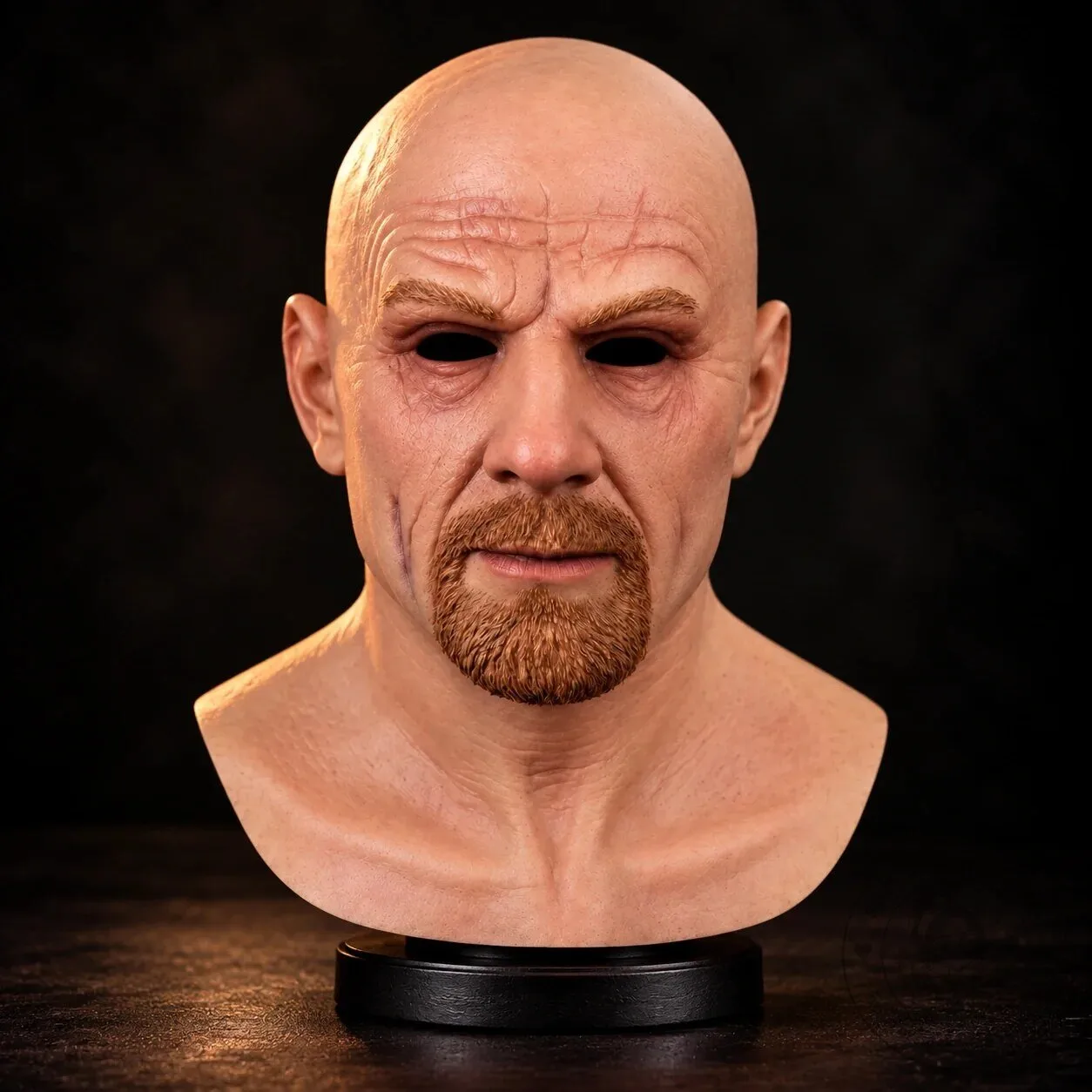 Realistic Bald Mature Gentleman Silicone Mask with Goatee Beard
