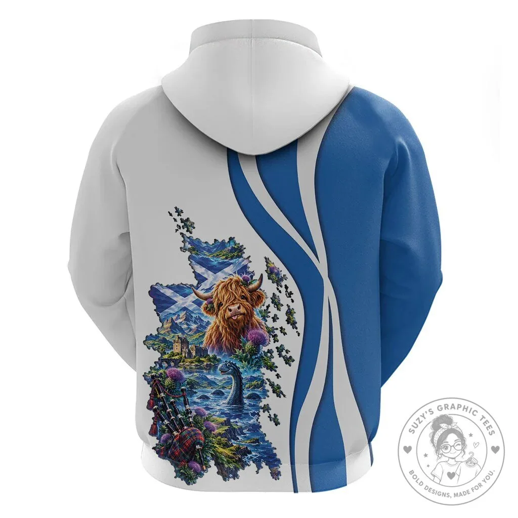 Scotland National Flag Highland Cow Nessie Cultural Art Hoodie 8 Scotland National Flag Highland Cow Nessie Cultural Art Hoodie