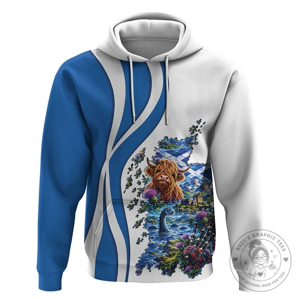Scotland National Flag Highland Cow Nessie Cultural Art Hoodie 9 Scotland National Flag Highland Cow Nessie Cultural Art Hoodie