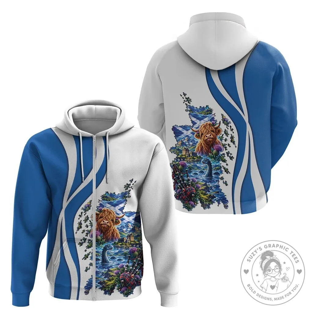 Scotland National Flag Highland Cow Nessie Cultural Art Hoodie 10 Scotland National Flag Highland Cow Nessie Cultural Art Hoodie