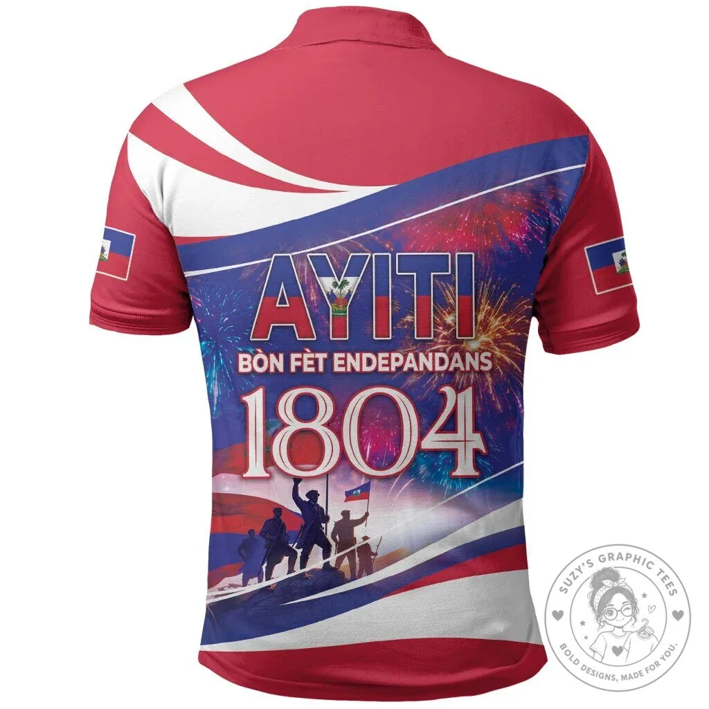 Haiti Independence Day 1804 Dared To Be Free Patriotic Polo Shirt 7 Haiti Independence Day 1804 Dared To Be Free Patriotic Polo Shirt