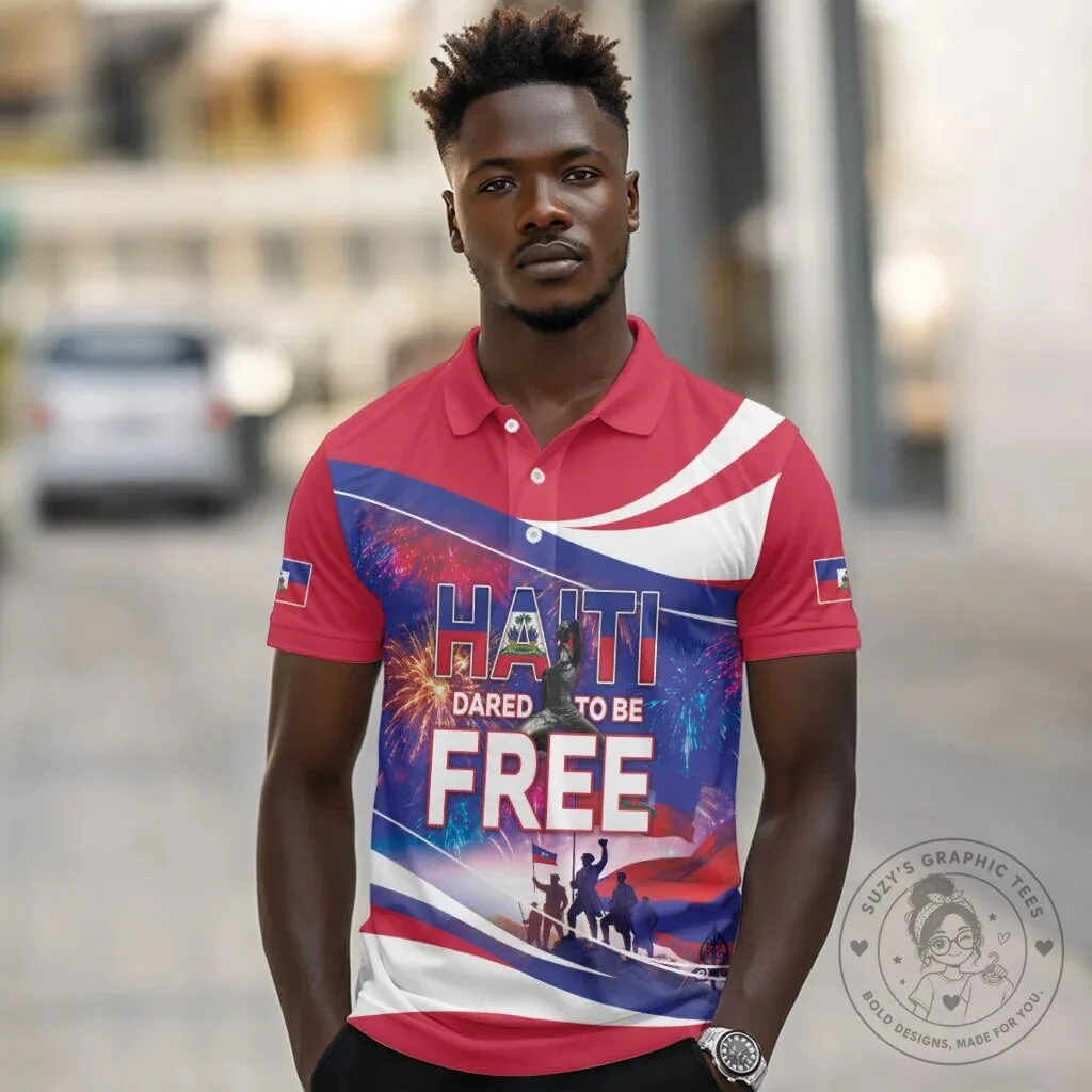 Haiti Independence Day 1804 Dared To Be Free Patriotic Polo Shirt 8 Haiti Independence Day 1804 Dared To Be Free Patriotic Polo Shirt