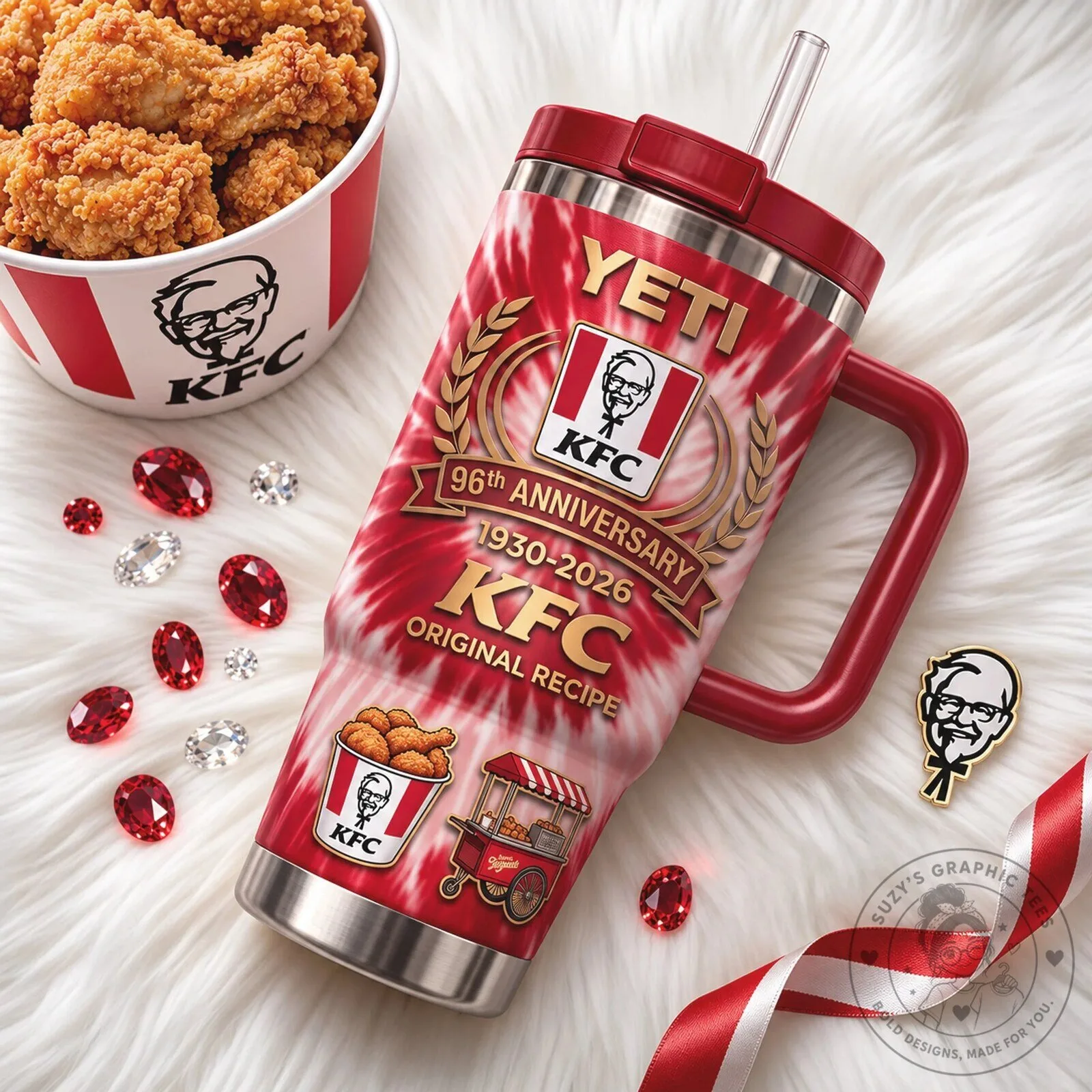 Kentucky Fried Chicken 96th Anniversary Yeti Tumbler with Handle 7 Kentucky Fried Chicken 96th Anniversary Yeti Tumbler with Handle