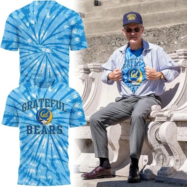 California Golden Bears Tie-Dye T-Shirt Featuring Grateful Dead Football Design 5 California Golden Bears Tie-Dye T-Shirt Featuring Grateful Dead Football Design