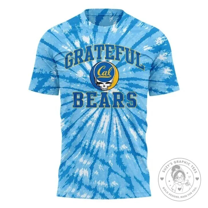California Golden Bears Tie-Dye T-Shirt Featuring Grateful Dead Football Design 6 California Golden Bears Tie-Dye T-Shirt Featuring Grateful Dead Football Design