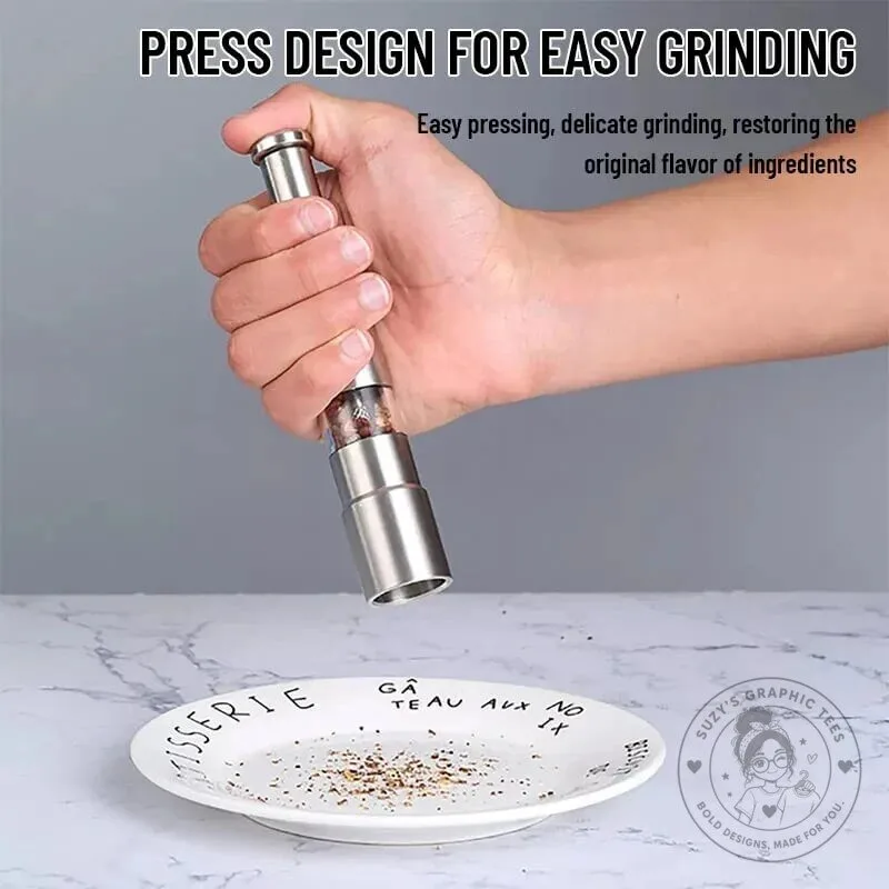 Stainless Steel Manual Salt and Pepper Grinder Set with Adjustable Coarseness 17 Stainless Steel Manual Salt and Pepper Grinder Set with Adjustable Coarseness