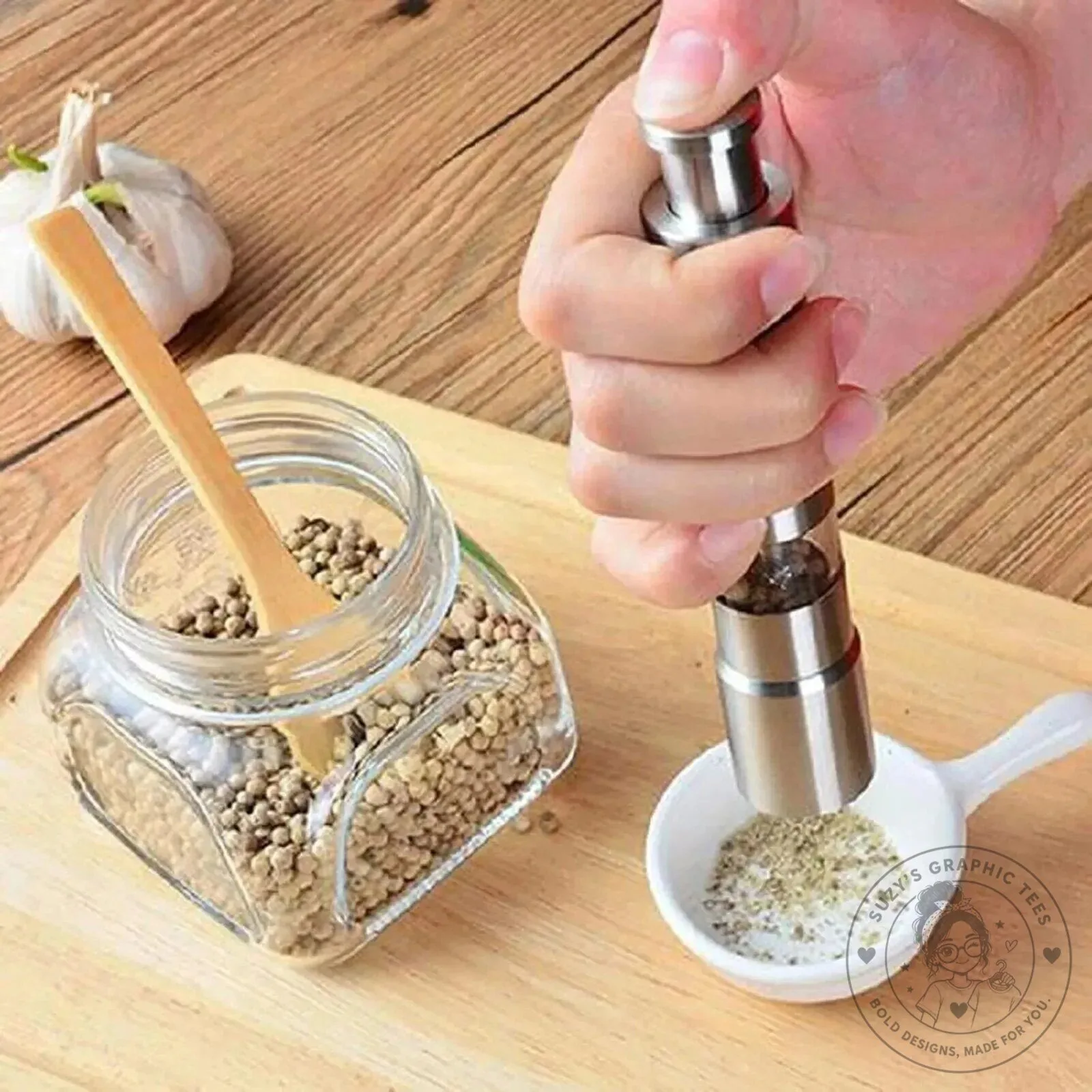 Stainless Steel Manual Salt and Pepper Grinder Set with Adjustable Coarseness 21 Stainless Steel Manual Salt and Pepper Grinder Set with Adjustable Coarseness