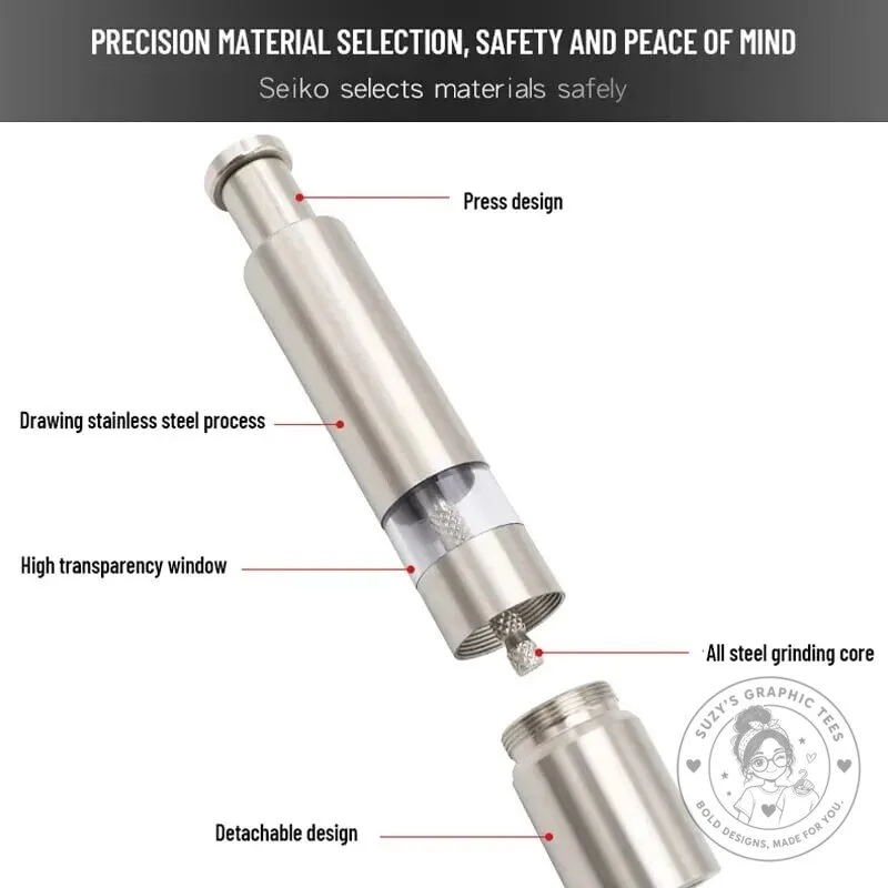 Stainless Steel Manual Salt and Pepper Grinder Set with Adjustable Coarseness 23 Stainless Steel Manual Salt and Pepper Grinder Set with Adjustable Coarseness
