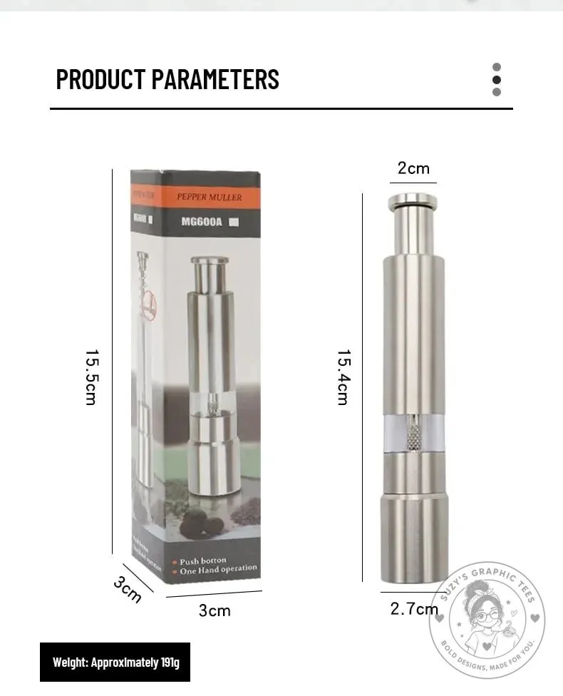 Stainless Steel Manual Salt and Pepper Grinder Set with Adjustable Coarseness 24 Stainless Steel Manual Salt and Pepper Grinder Set with Adjustable Coarseness