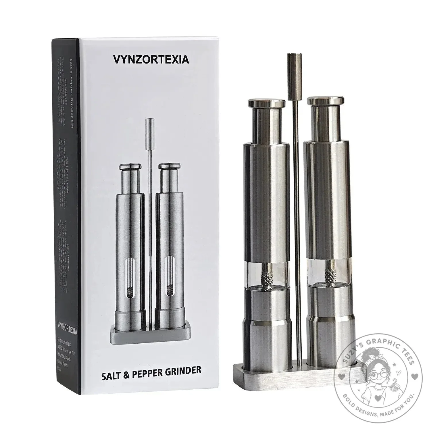 Stainless Steel Manual Salt and Pepper Grinder Set with Adjustable Coarseness 25 Stainless Steel Manual Salt and Pepper Grinder Set with Adjustable Coarseness
