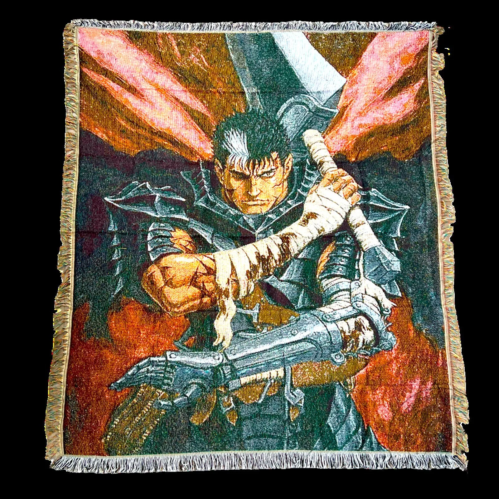 Berserk Guts Anime Manga Japanese Fantasy Art Woven Throw Blanket