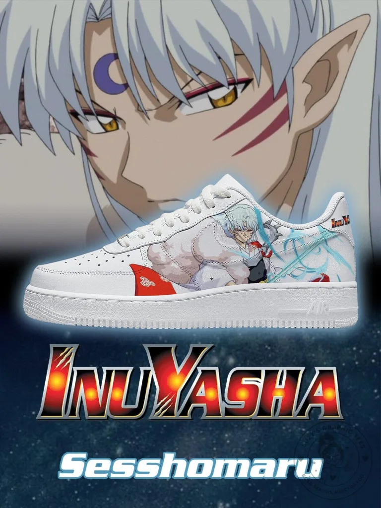 InuYasha Sesshomaru Anime Character Custom White Athletic Shoes
