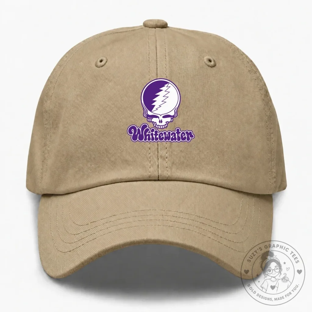 Grateful Dead Whitewater Stealie Skull Embroidered Dad Hat Grateful Dead Whitewater Stealie Skull Embroidered Dad Hat