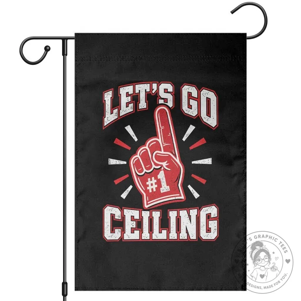 Let's Go Ceiling Fan Funny Halloween Number One Foam Finger Garden Flag