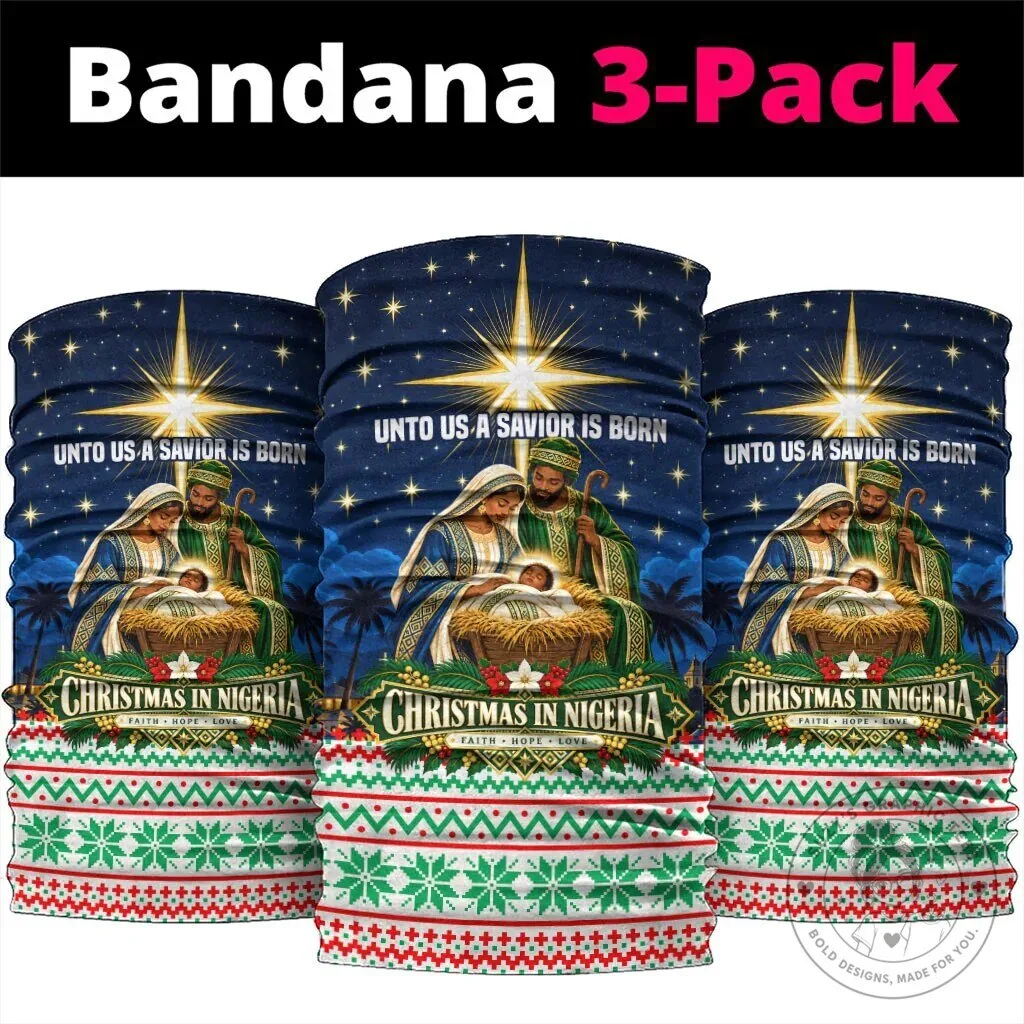 Christmas in Nigeria Nativity Scene Neck Gaiter Bandana 3-Pack