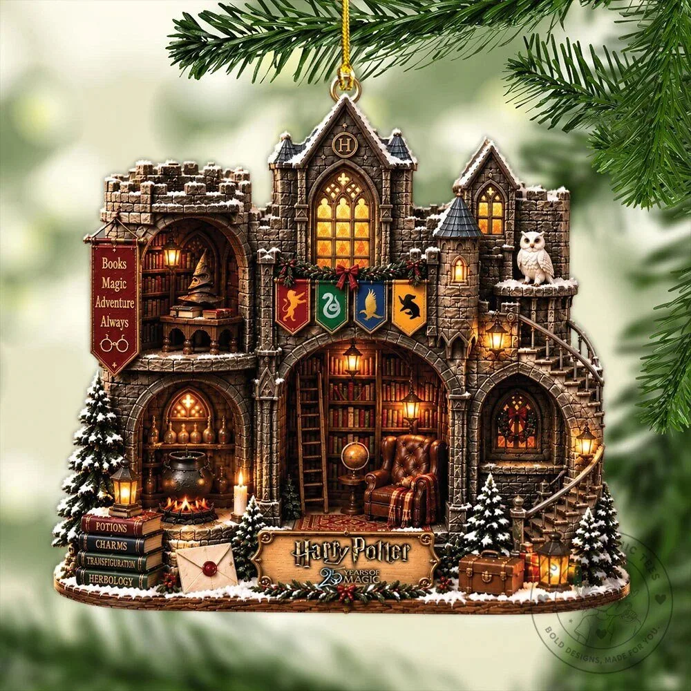 Harry Potter Hogwarts Castle 25 Years of Magic Christmas Tree Ornament