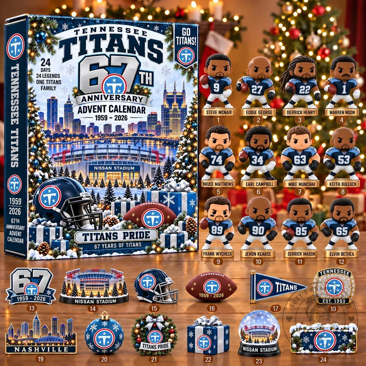 Tennessee Titans 67th Anniversary 24 Day Legends Advent Calendar Blind Box