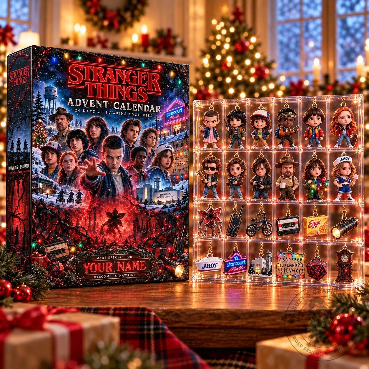 Stranger Things Christmas Advent Calendar with 24 Days of Hawkins Mysteries 2D