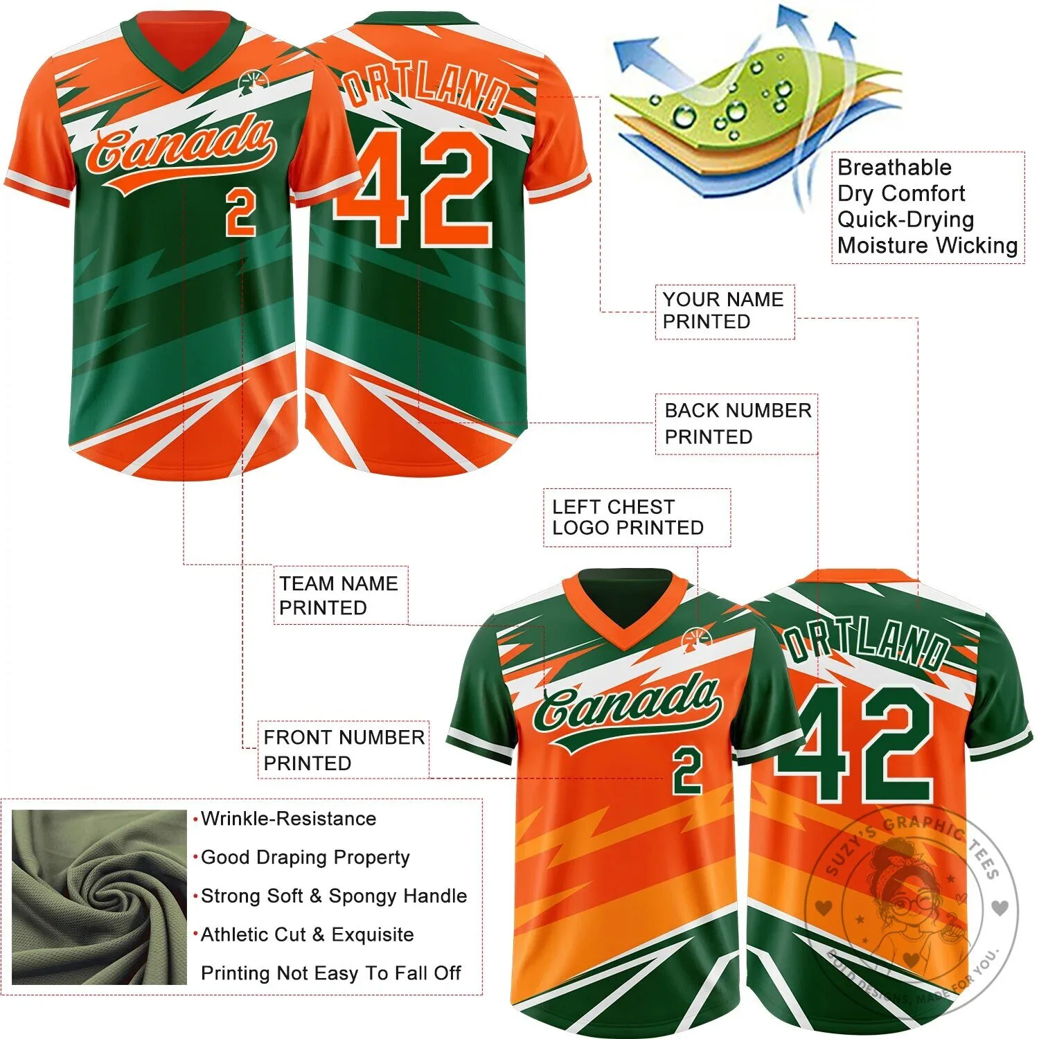 Custom Orange Green Lightning Geometric Zigzag Reversible Pullover Baseball Jersey 13 Custom Orange Green Lightning Geometric Zigzag Reversible Pullover Baseball Jersey