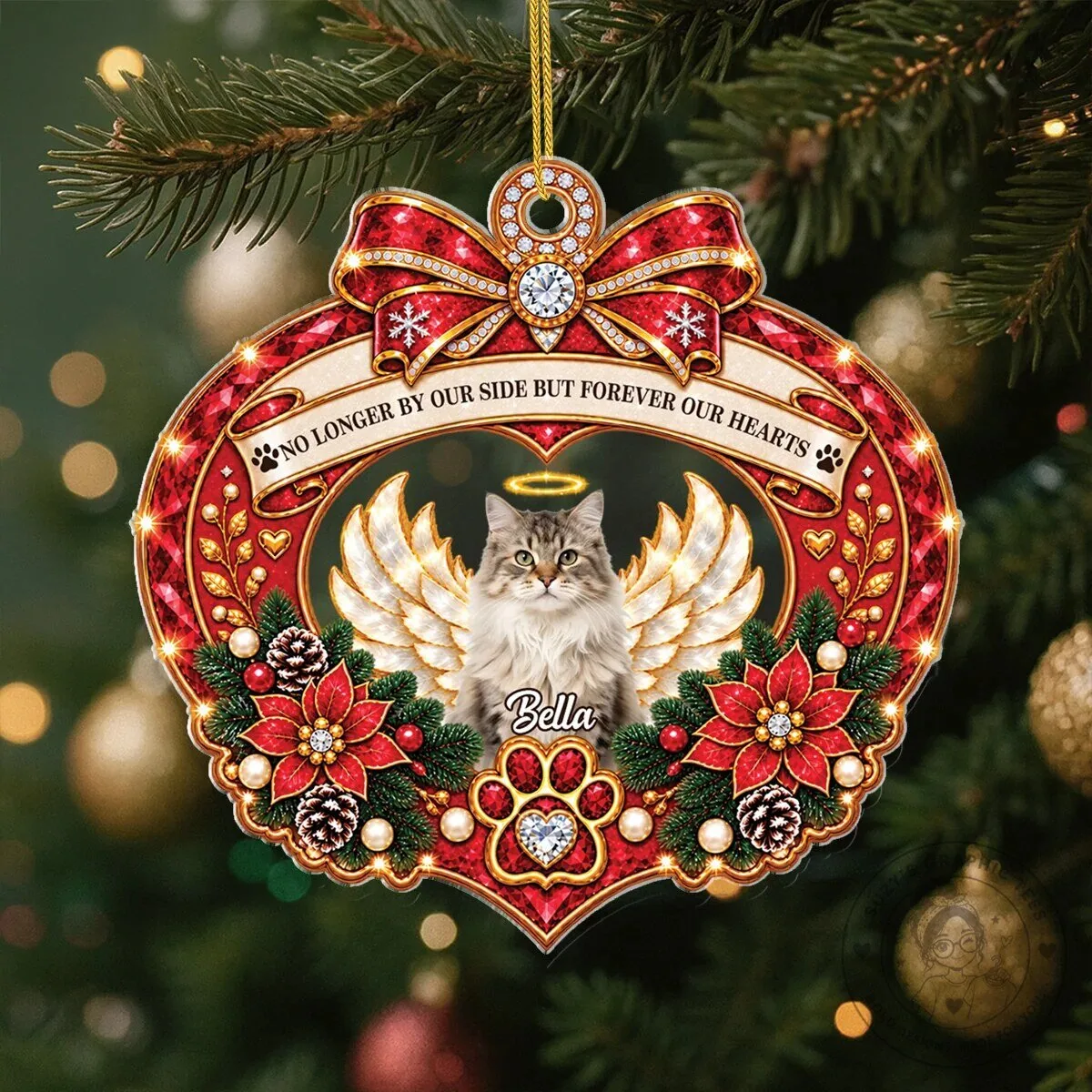 Personalized Pet Memorial Photo Ornament Forever In My Heart Dog Angel Wings Christmas Gift 11 Personalized Pet Memorial Photo Ornament Forever In My Heart Dog Angel Wings Christmas Gift