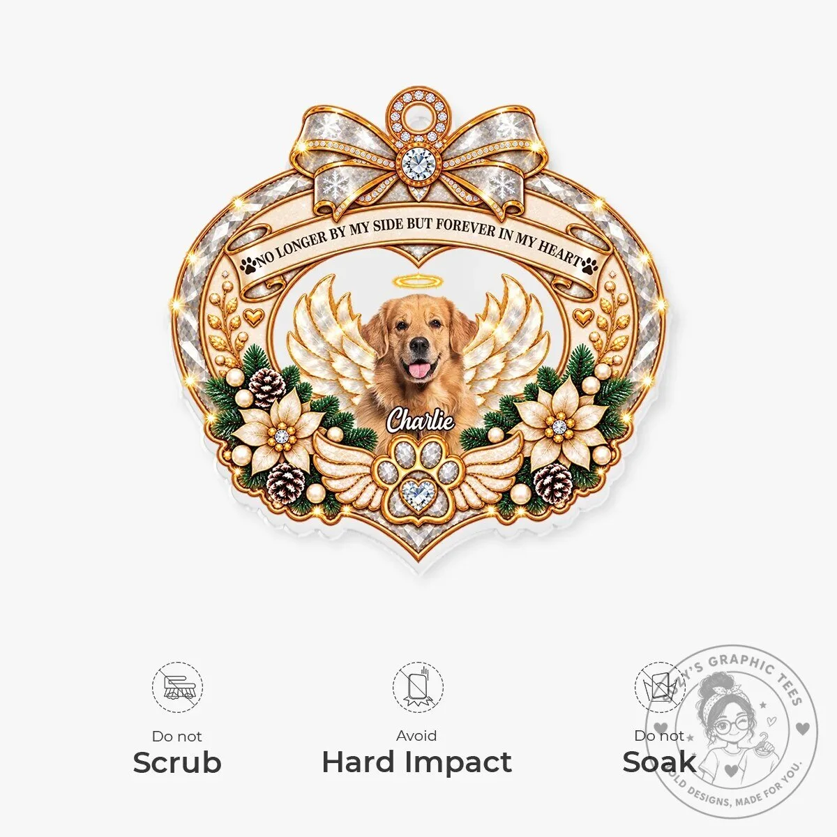 Personalized Pet Memorial Photo Ornament Forever In My Heart Dog Angel Wings Christmas Gift 14 Personalized Pet Memorial Photo Ornament Forever In My Heart Dog Angel Wings Christmas Gift
