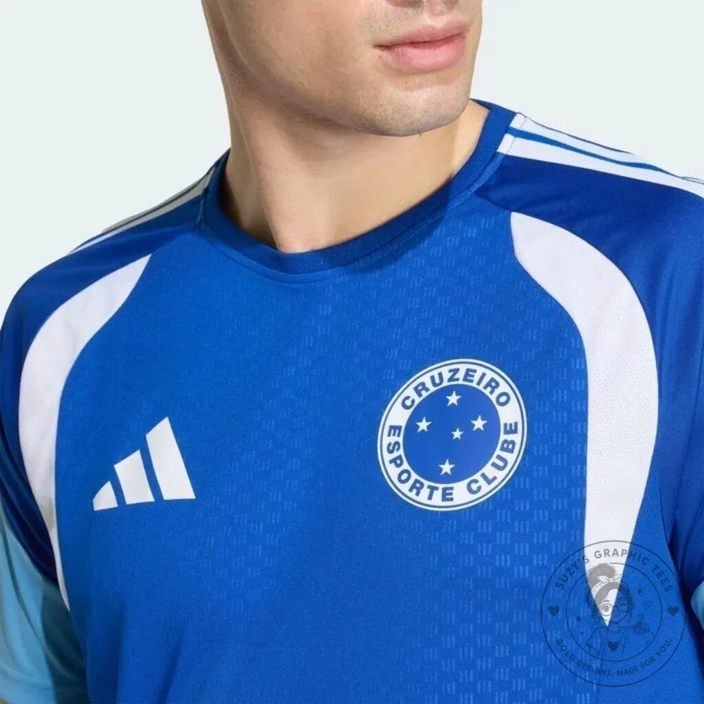 Cruzeiro Esporte Clube Training Blue and White Football Jersey 10 Cruzeiro Esporte Clube Training Blue and White Football Jersey