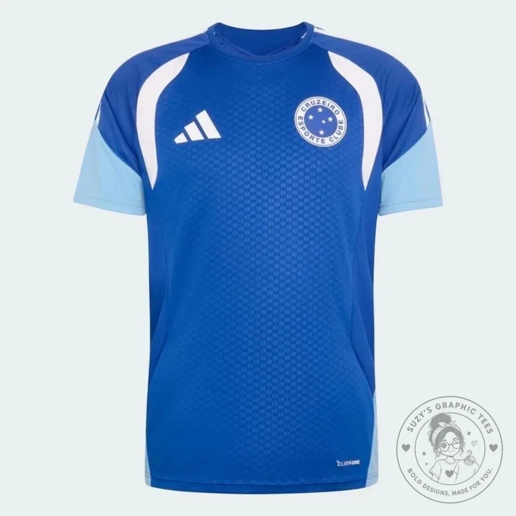 Cruzeiro Esporte Clube Training Blue and White Football Jersey 13 Cruzeiro Esporte Clube Training Blue and White Football Jersey