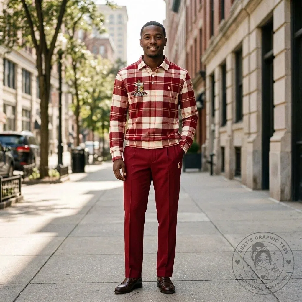 Kappa Alpha Psi Plaid Long-Sleeve Polo Shirt 9 Kappa Alpha Psi Plaid Long-Sleeve Polo Shirt