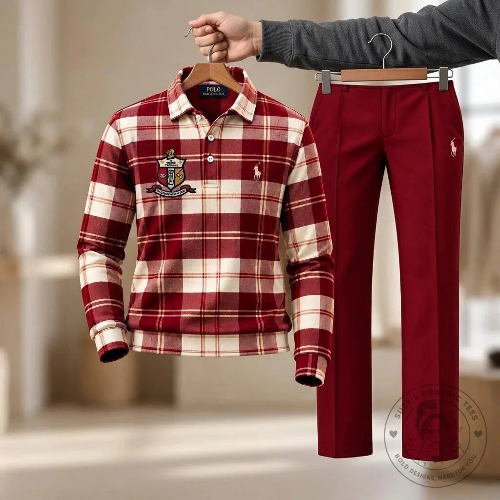 Kappa Alpha Psi Plaid Long-Sleeve Polo Shirt 10 Kappa Alpha Psi Plaid Long-Sleeve Polo Shirt