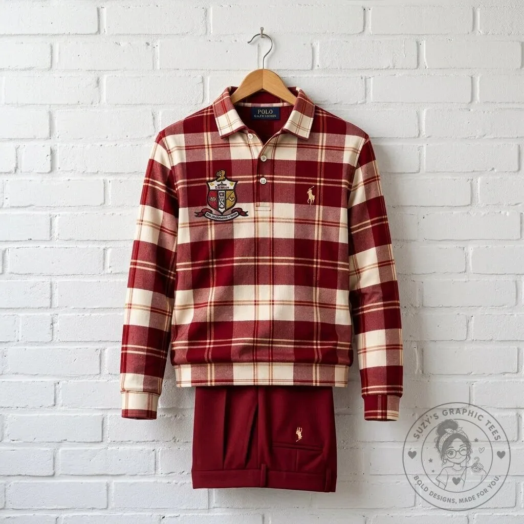 Kappa Alpha Psi Plaid Long-Sleeve Polo Shirt 11 Kappa Alpha Psi Plaid Long-Sleeve Polo Shirt