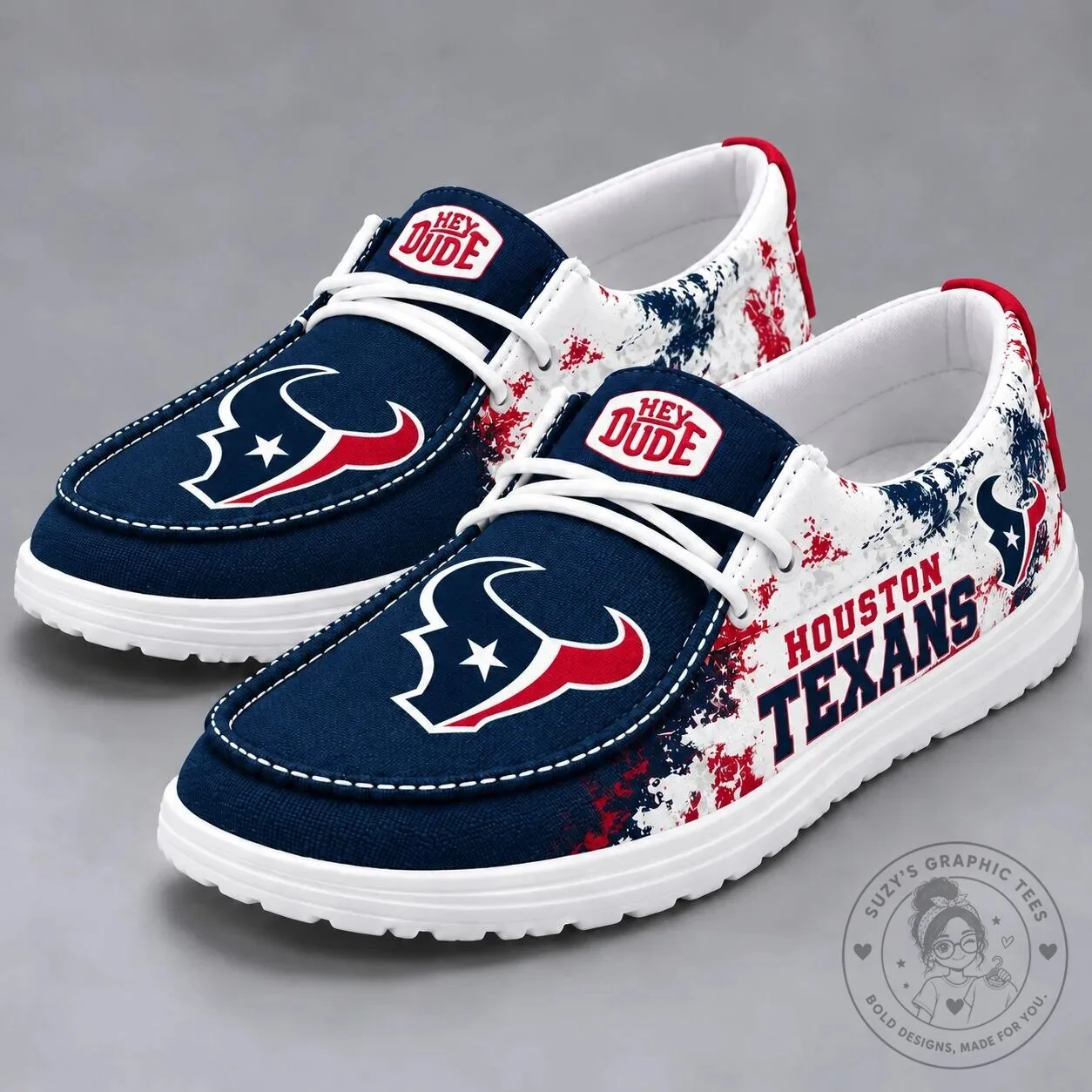 Houston Texans NFL Team Logo Hey Dude Style Shoes