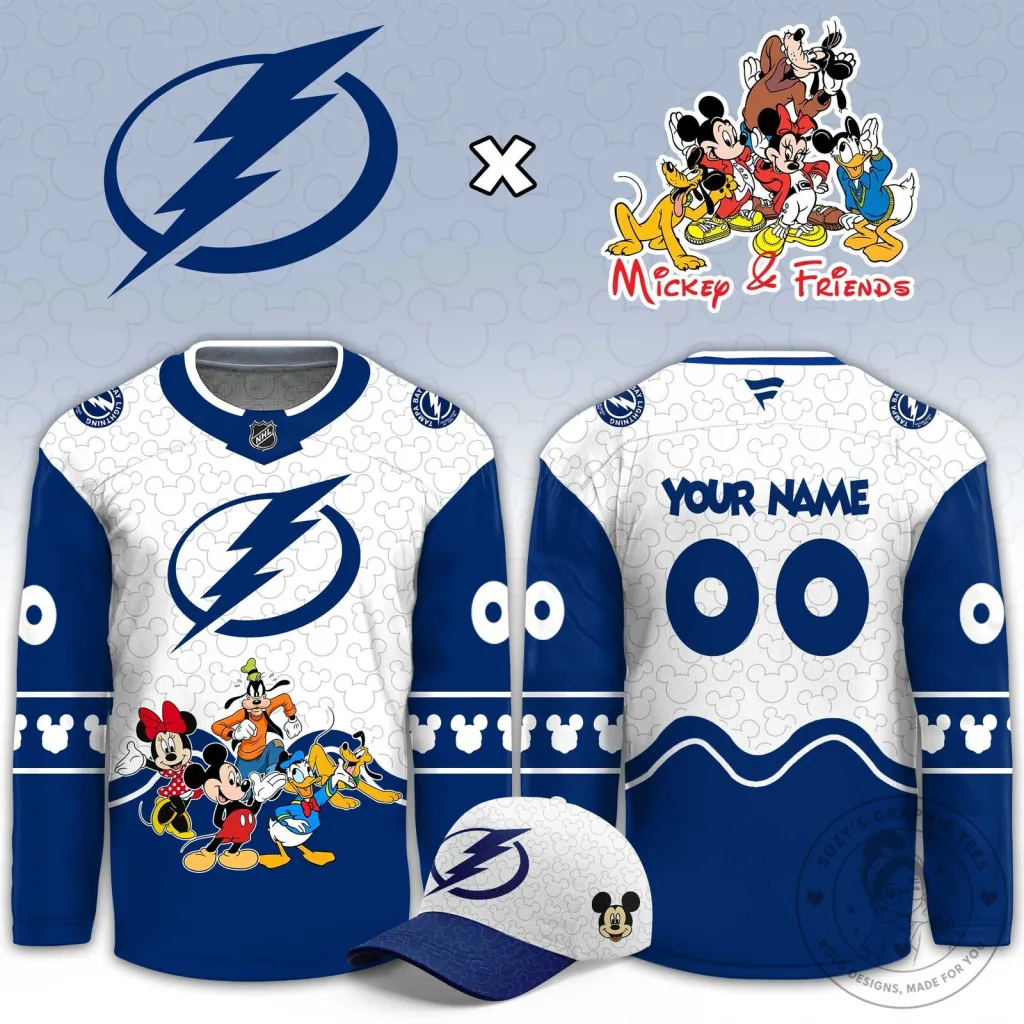 Tampa Bay Lightning Mickey and Friends Night Custom Hockey Jersey
