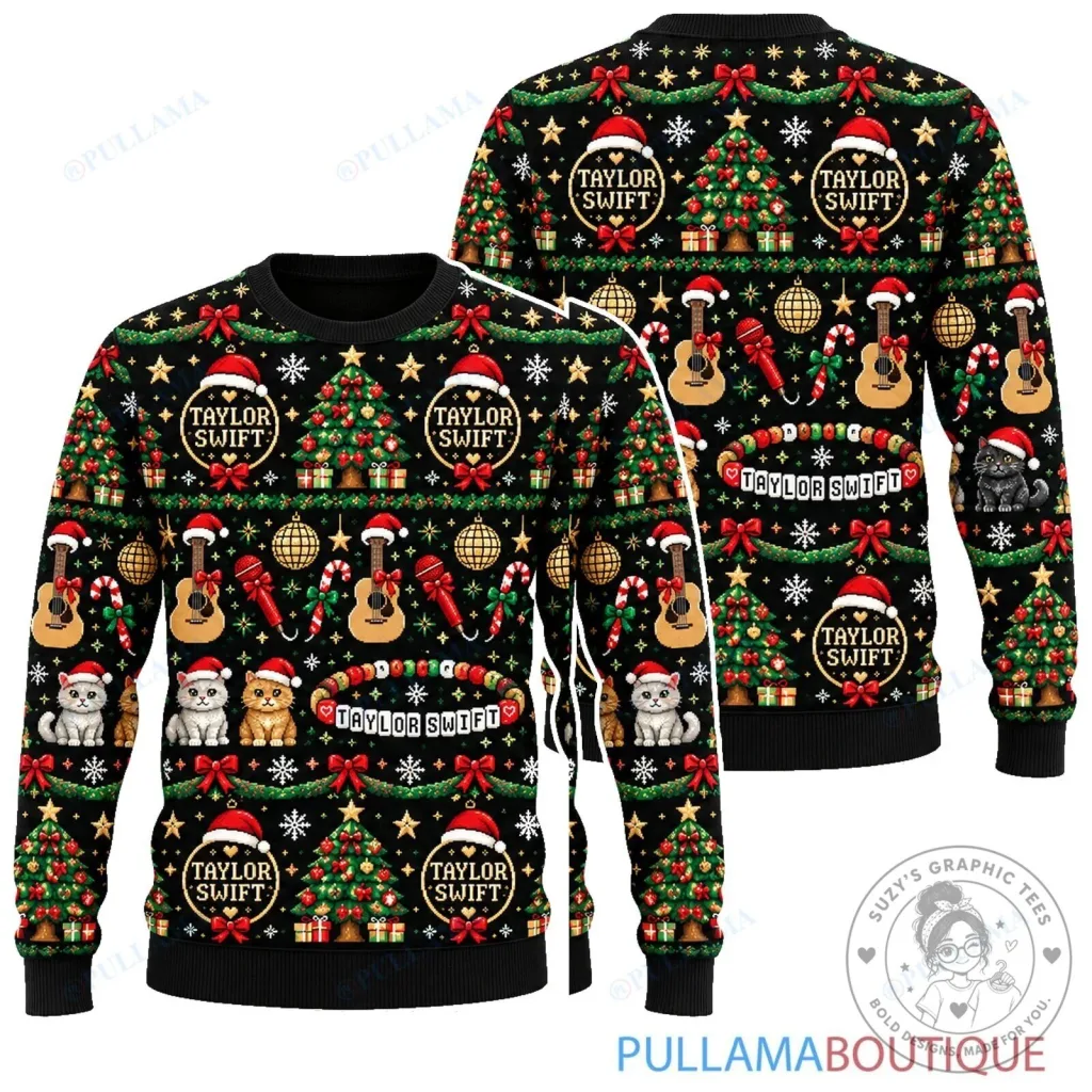 Taylor Swift Evergreen Christmas Tree Holiday Ugly Sweater Taylor Swift Evergreen Christmas Tree Holiday Ugly Sweater