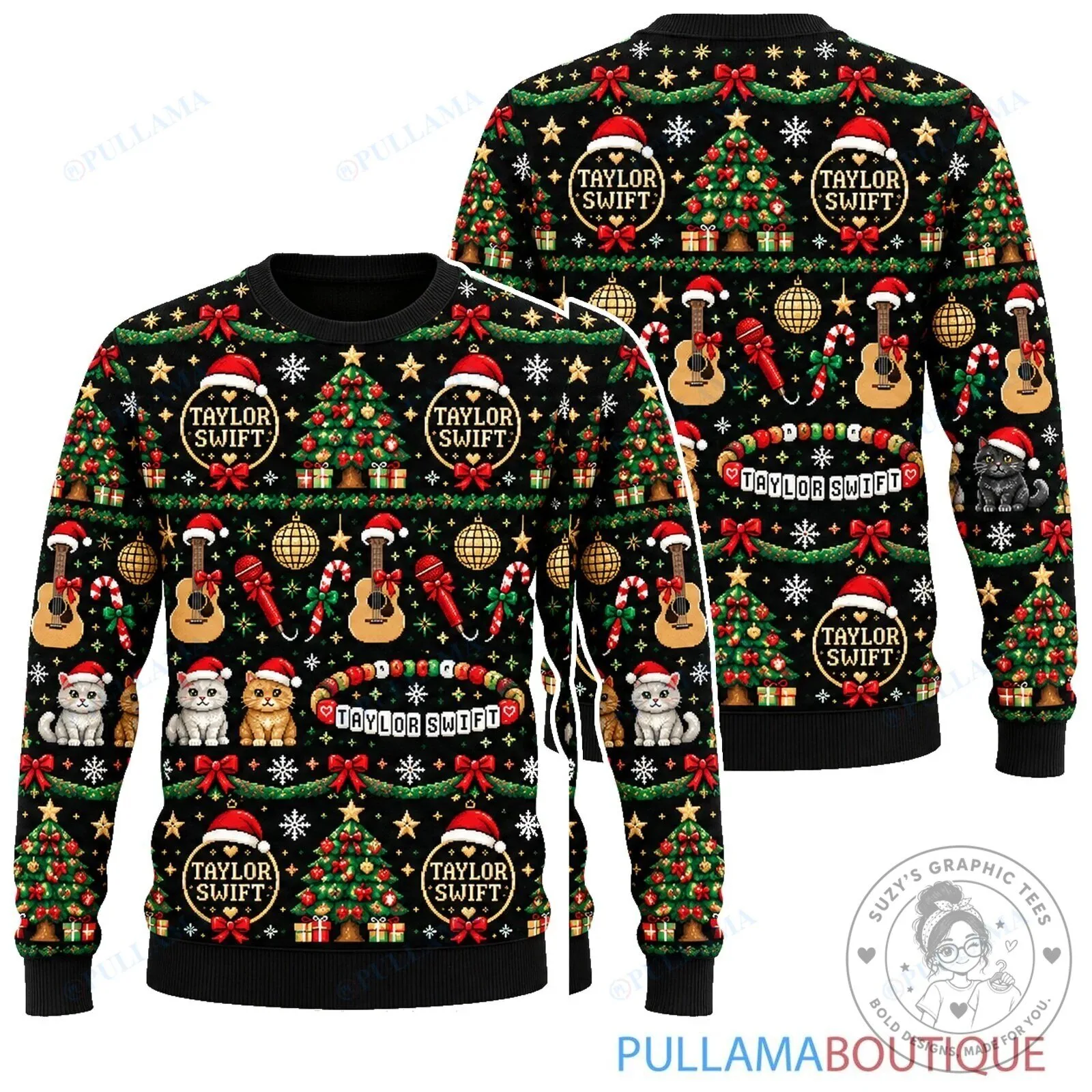 Taylor Swift Evergreen Christmas Tree Holiday Ugly Sweater