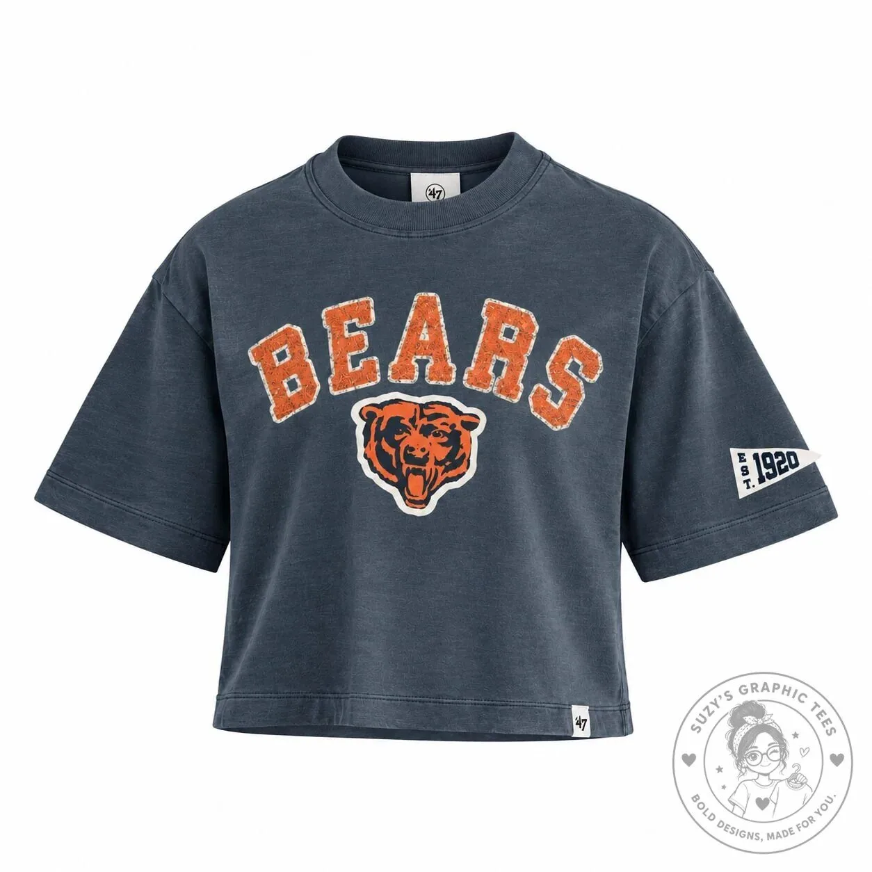 Chicago Bears Women's Elmore Heavy Slub Cropped T-Shirt