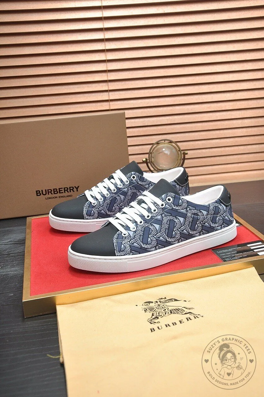 Burberry London England Patterned Low Top Lace Up Fashion Sneakers Shoes
