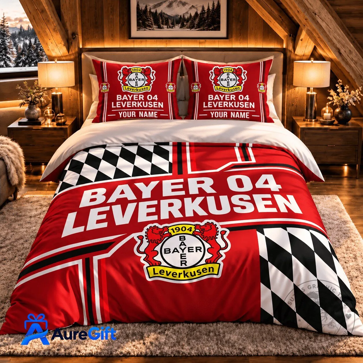 Bayer Leverkusen Bundesliga Football Club Personalized Name Bedding Set