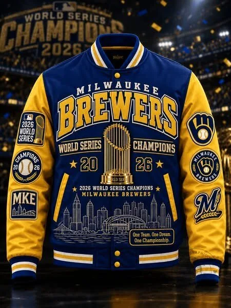 2026 World Series Champions Baseball Varsity Jacket - Milwaukee Brewers