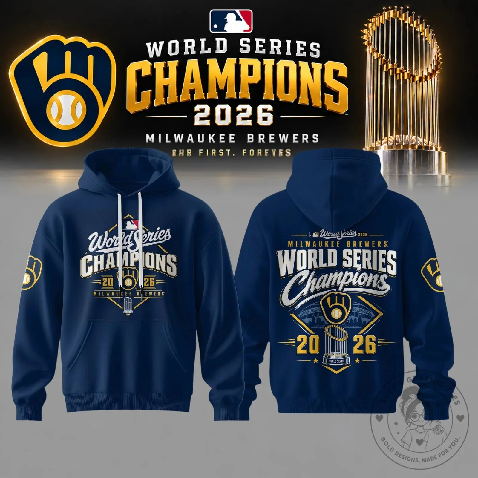 Commemorative Hoodie for the 2026 Milwaukee Brewers World Series Champions