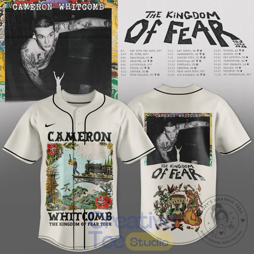 Cameron Whitcomb The Kingdom of Fear Tour 2026 Baseball Jersey