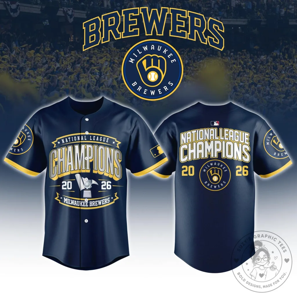 2026 Milwaukee Brewers National League Champions Baseball Jersey 2026 Milwaukee Brewers National League Champions Baseball Jersey