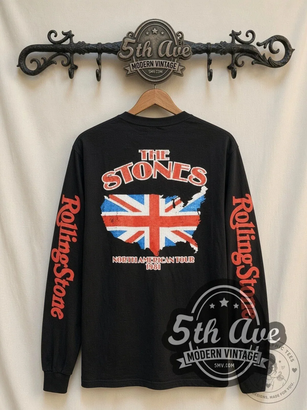 The Rolling Stones US Flag Tongue Vintage Band Long Sleeve T-Shirt 7 The Rolling Stones US Flag Tongue Vintage Band Long Sleeve T-Shirt