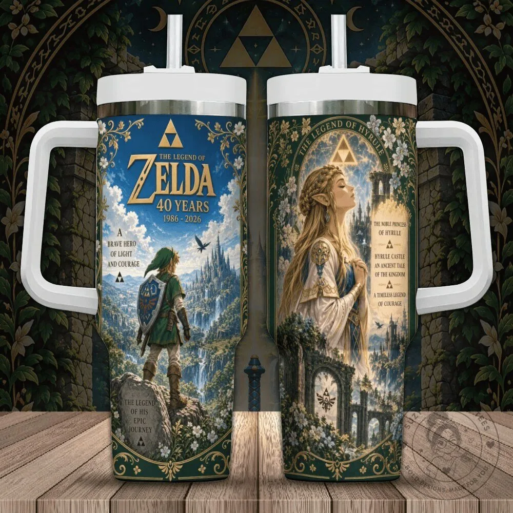 The Legend of Zelda 40th Anniversary Hyrule Castle Link Princess Tumbler