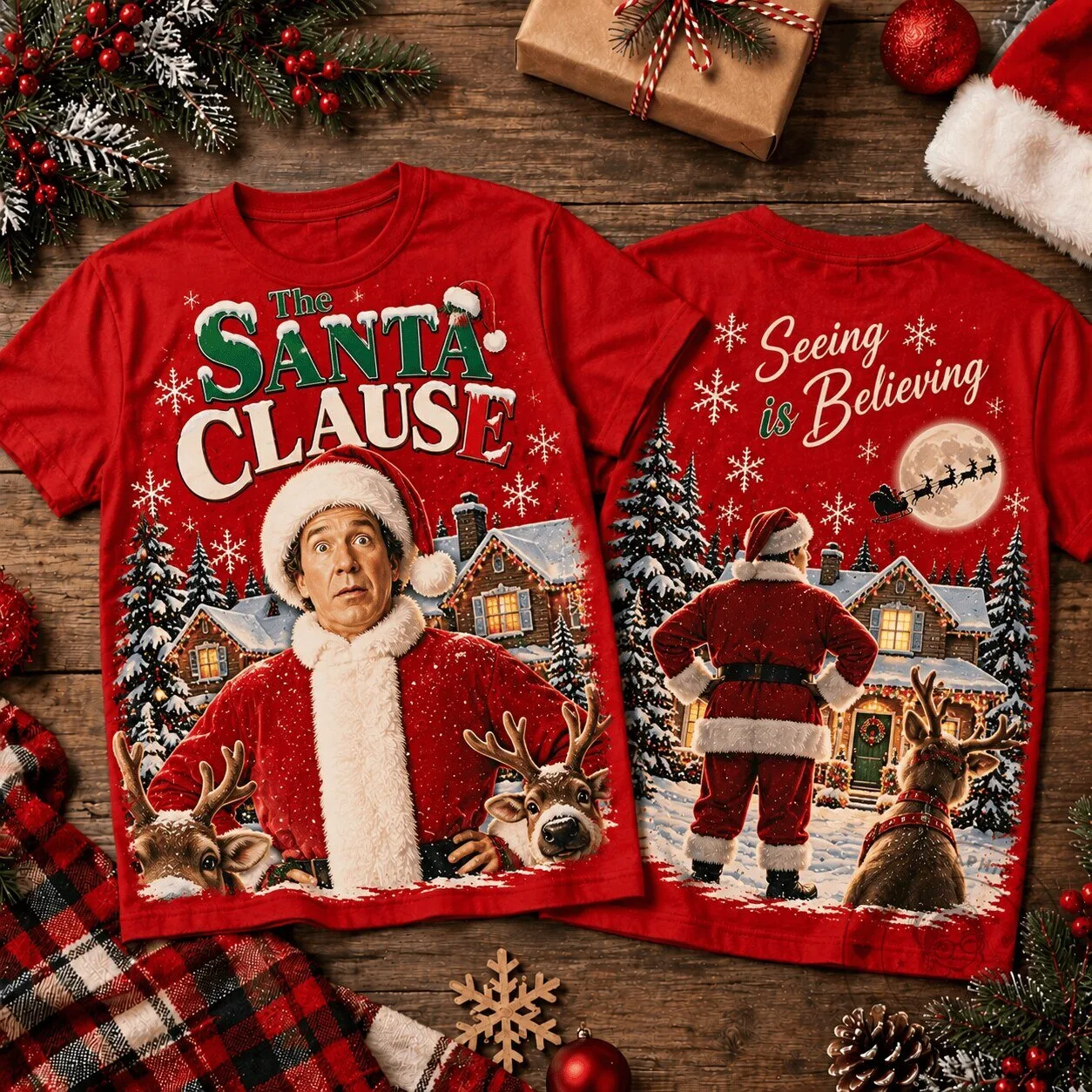 The Santa Clause Seeing Is Believing Christmas Holiday Graphic T-Shirt
