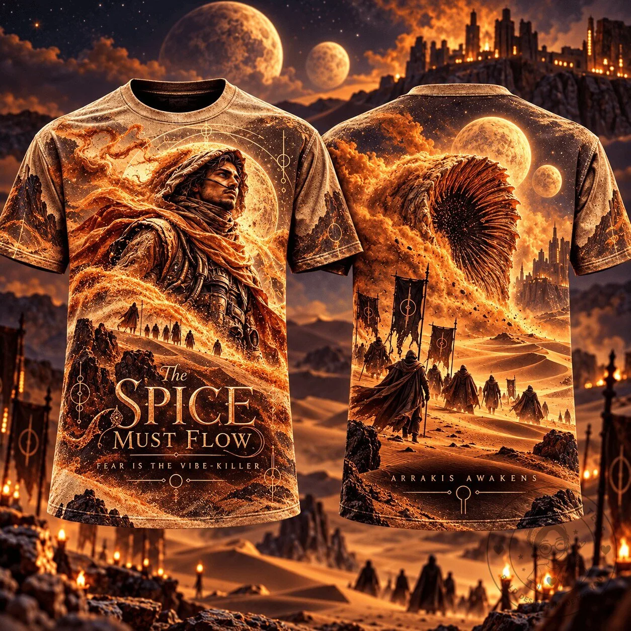 Dune Arrakis Awakens The Spice Must Flow Fear Is The Vibe-Killer T-Shirt