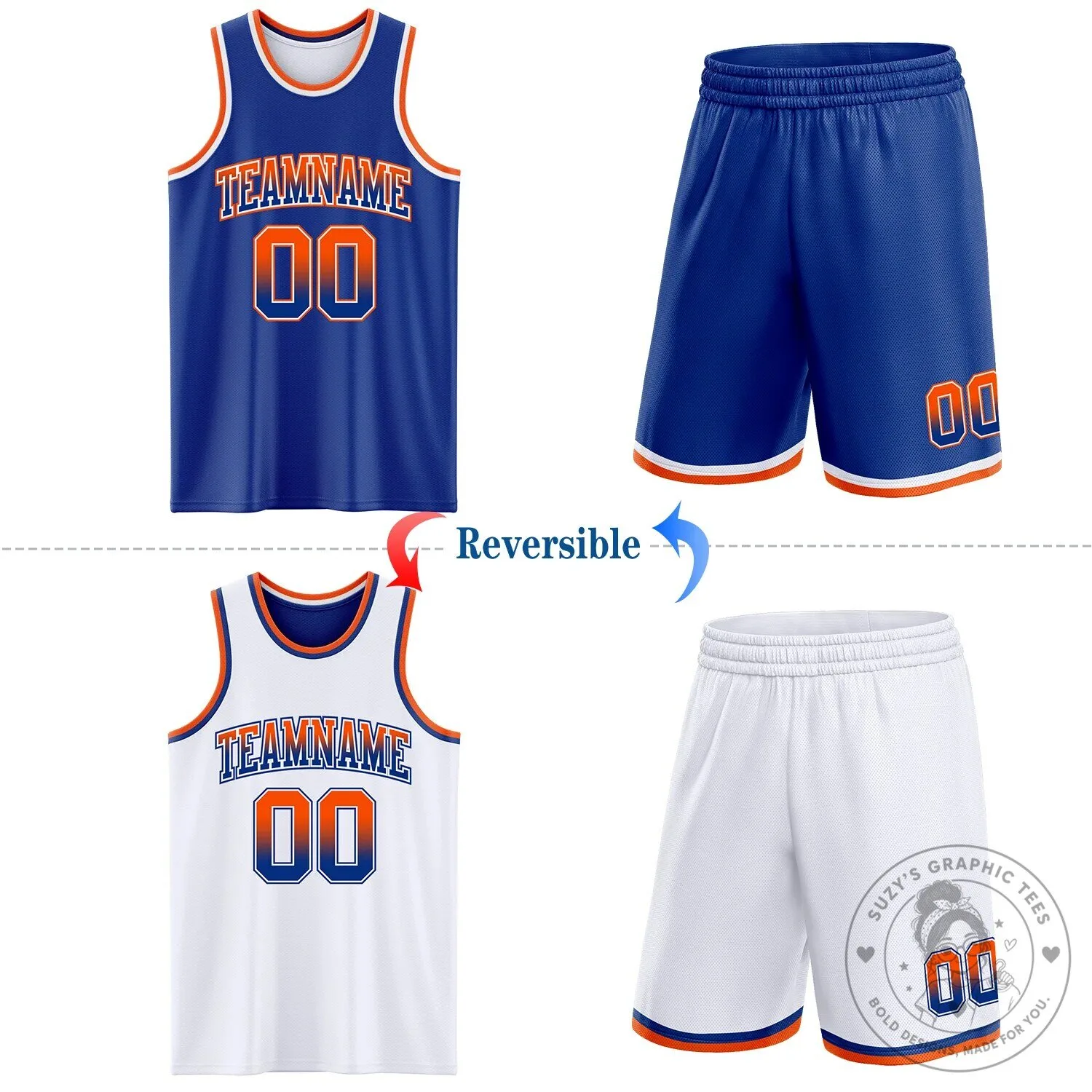 Reversible Double-Sided Basketball Jersey in Custom Royal Blue with White Fade Design 9 Reversible Double-Sided Basketball Jersey in Custom Royal Blue with White Fade Design