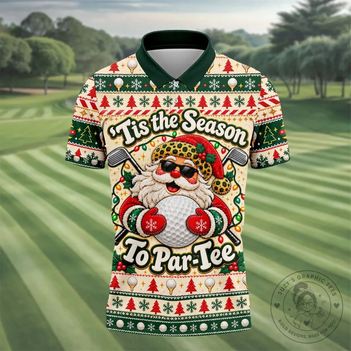 Tis The Season To Par-Tee Christmas Golf Santa Claus Polo Shirt 12 Tis The Season To Par-Tee Christmas Golf Santa Claus Polo Shirt