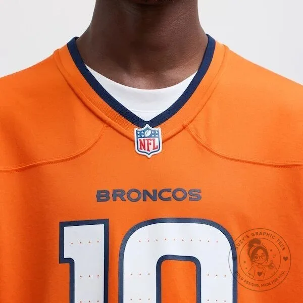 Denver Broncos Bo Nix Orange Football Game Jersey 19 Denver Broncos Bo Nix Orange Football Game Jersey