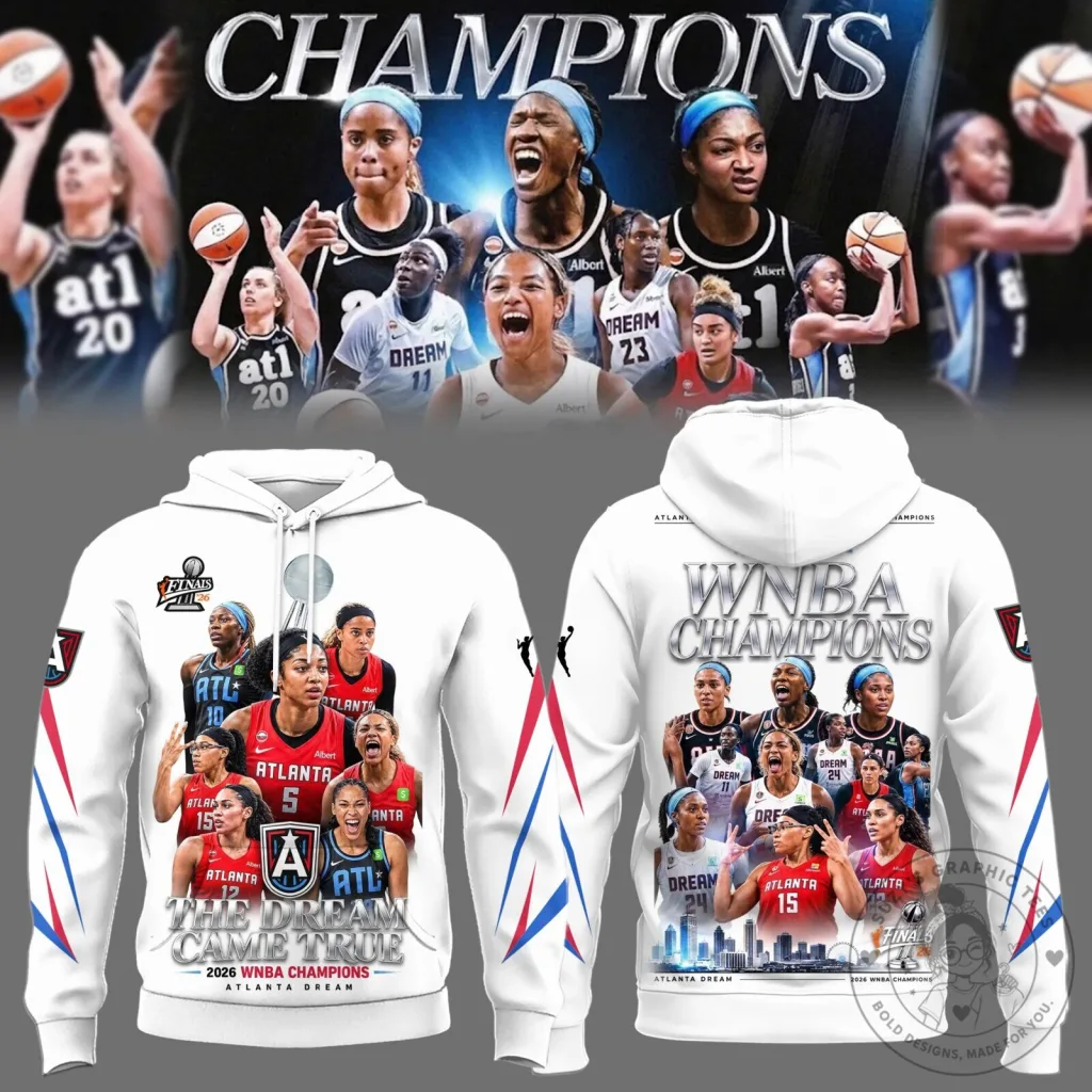 White Hoodie for Atlanta Dream 2026 WNBA Champions Basketball Team White Hoodie for Atlanta Dream 2026 WNBA Champions Basketball Team