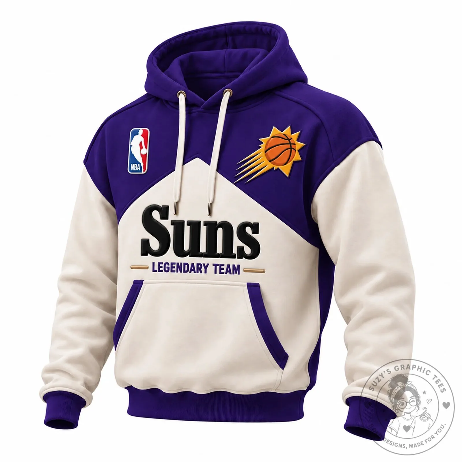 NBA Phoenix Suns Legendary Team Purple and White Pullover Hoodie